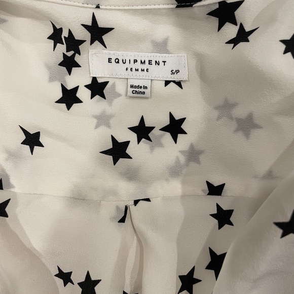 Equipment signature silk blouse with stars size small - Picture 9 of 14